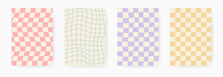 groovy abstract psychedelic colorful checkered vector image