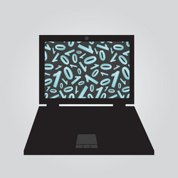 Laptop with Binary Code vector