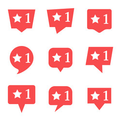 Nine notifications in social media with star vector