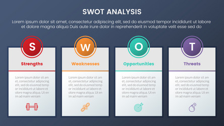 Swot analysis concept with big circle timeline Vector Image