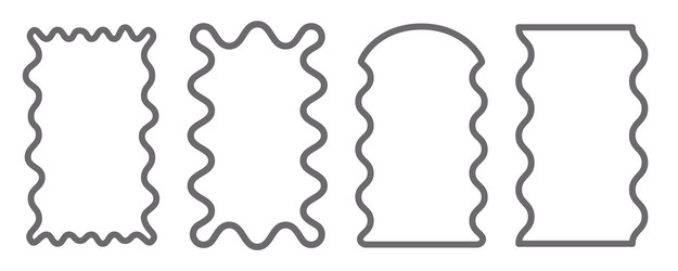 y2k squiggle frame zigzag wavy border for story vector image