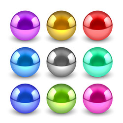 3d shiny metallic balls set vector