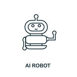 AI Robot Line Icon - Futuristic Robot vector