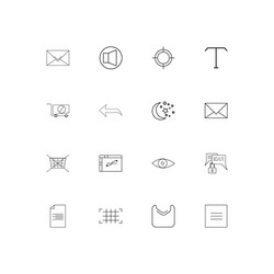 interface linear thin icons set outlined simple vector image