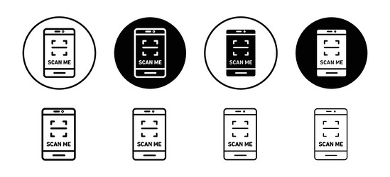 scan me icon set collection for web vector image