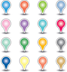 set of round map pointers vector image