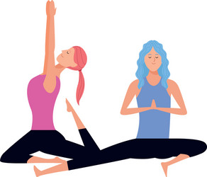 Women yoga poses Royalty Free Vector Image - VectorStock