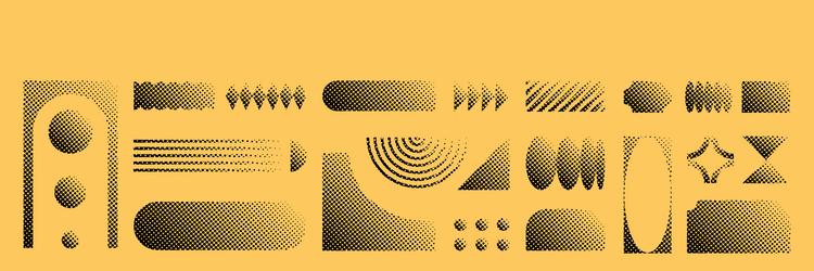 abstract retro halftone shapes basic brutal forms vector image