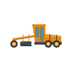 grader machine construction icon flat isolated vector