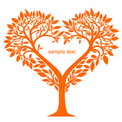 Heart Tree Silhouette vector image