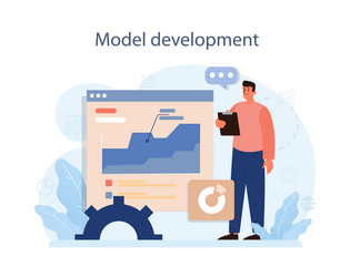 predictive analytics process of using data vector image
