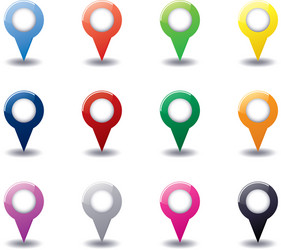 Marker 3d map pointer pin set isolated Royalty Free Vector