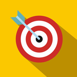 Target with dart flat icon vector