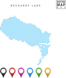 becharof lake alaska dots pattern map stylized vector image