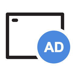 Browser ad block icon blocker or advertising vector