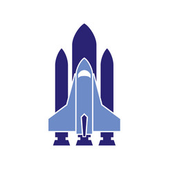 rocket icon on background for graphic and web vector image