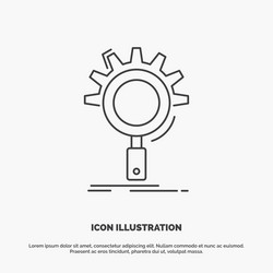 Seo search optimization process setting icon line vector