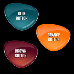 Set of colored glass buttons for web interface vector