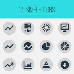 Set of simple data icons vector