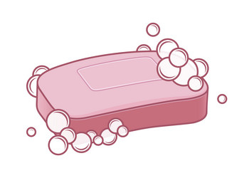 Soap with foam vector