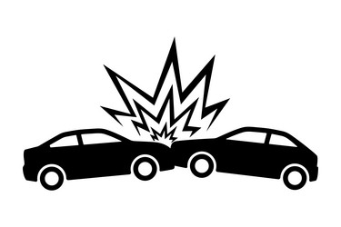 two cars crashing icon symbol Vector Image