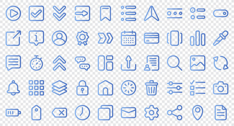 Basic user interface essential set gradient icon vector