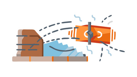 data flow to container digital storage and vector image