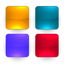 Four glossy empty buttons set vector