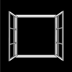 open window frame icon vector