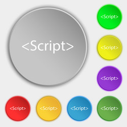 script sign icon javascript code symbol symbols vector image