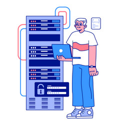 senior developer oldman programming and coding vector image