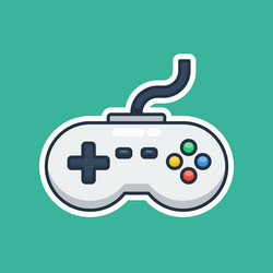 Unique cute old joystick controller vector