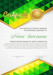 vertical certificate template with triangle vector image