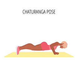 yoga pose. Vector illustration. chaturanga pose 8321581 Vector Art