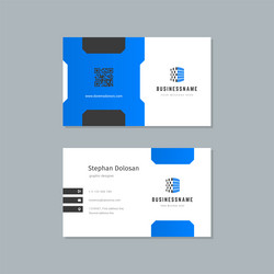 business card design blue and black colors print vector