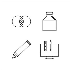 design and studio simple linear icon setsimple vector image
