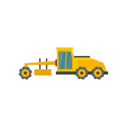 grader machine vehicle icon flat isolated vector image