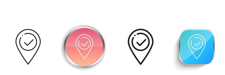 location icon thin linear regular and button vector image