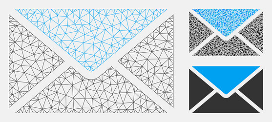 mail mesh 2d model and triangle mosaic icon vector image