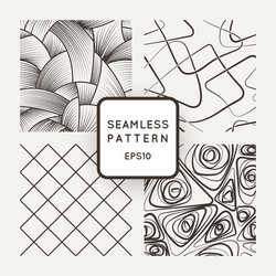set of geometric seamless patterns vector image