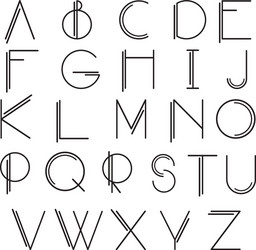 Thin line style linear modern font typeface made vector