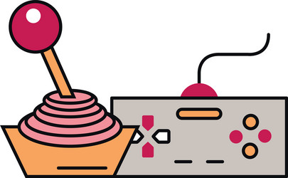 video game joystick control handle icon vector image