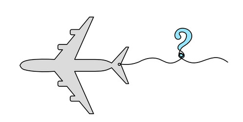 abstract color plane with question mark as line vector image