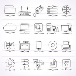 computer network and internet icons vector