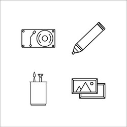 Design and studio simple linear icon setsimple vector