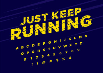 Font yellow tilt vector