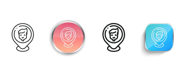 location icon thin linear regular and button vector image