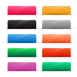 set colorful shiny web buttons vector image