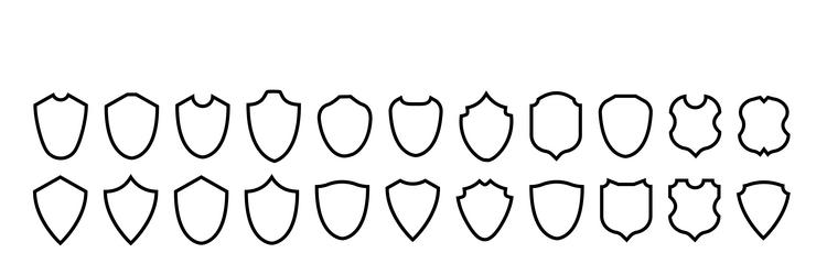 shield frame set collection signs empty vector image