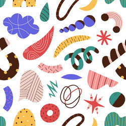 abstract colorful doodle scrawl seamless pattern vector